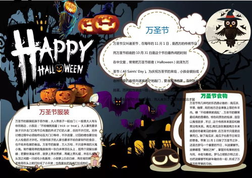 万圣节超酷炫手抄报来袭,中英文都有,转给孩子