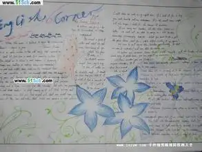 英语手抄报彩铅画简单又美观a3纸