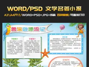 鲁滨逊漂流记小报西方文学名著手抄报模板图片素材psd下载77.78mb西方名著手抄报大全读书手抄报