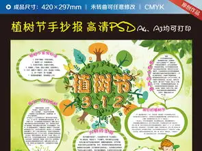 312植树节手抄报电子小报