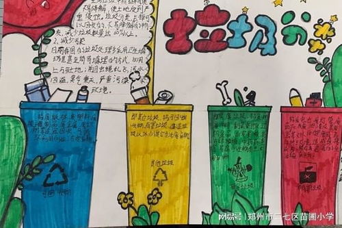 郑州市二七区苗圃小学开展垃圾分类,从我做起手抄报活动