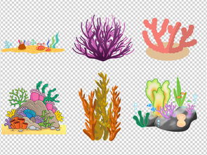 卡通梦幻海底世界珊瑚海藻海报素材背景图片png