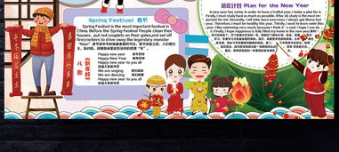 2019新年春节英语小报猪年元旦寒假手抄小报素材图片模板psd设计图下载元旦手抄报大全编号19056744