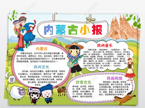 内蒙古小报我爱家乡祖国手抄报电子小报素材模板图片下载
