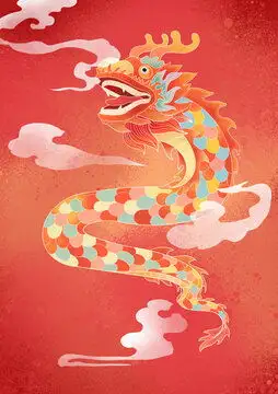 国风简约龙年海报