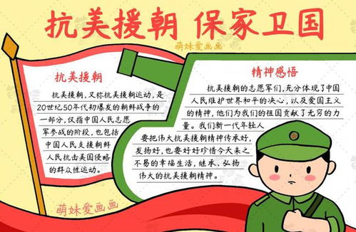 两款简单漂亮的抗美援朝手抄报模板,含内容文字,家长可收藏备用