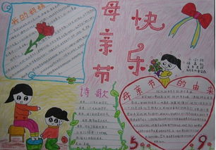 母亲节手抄报母亲节快乐20字