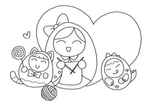 献给妈妈可爱的母亲节简笔画
