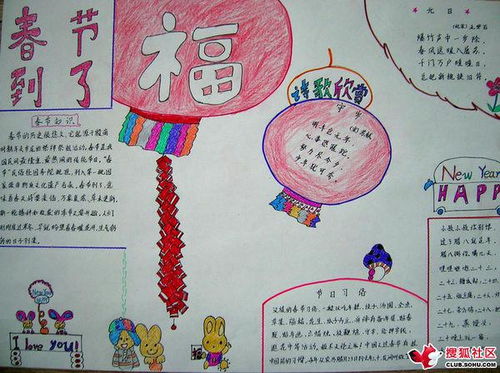 春节手抄报简单又漂亮五年级