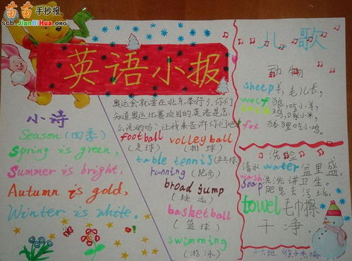 小学二年级英语手抄报