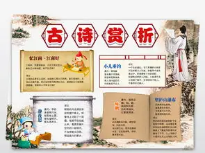古诗赏析小报古代古典诗词诗歌名著电子手抄报模板素材图片psd下载133.29mb传统国学手抄报大全读书手抄报
