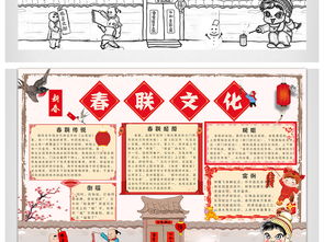 2018春联文化小报春联电子文化手抄报图片素材psd模板下载14.13mb元旦手抄报大全节日手抄报