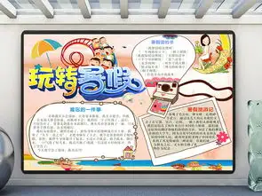 快乐暑假小报手抄报psd模板