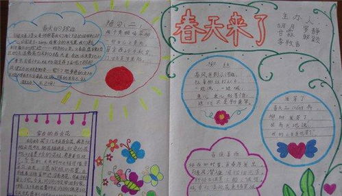 三年级春天的脚步手抄报图片