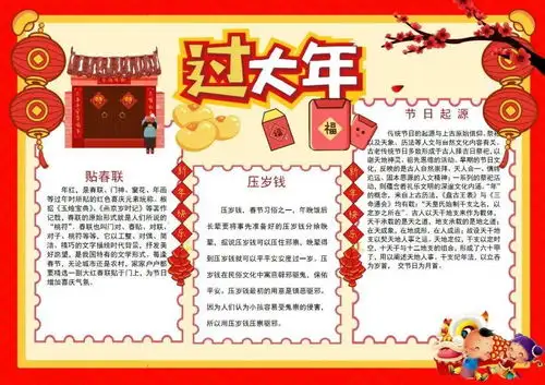 2022虎年春节手抄报精选16年级春节习作范文,请为孩子收藏