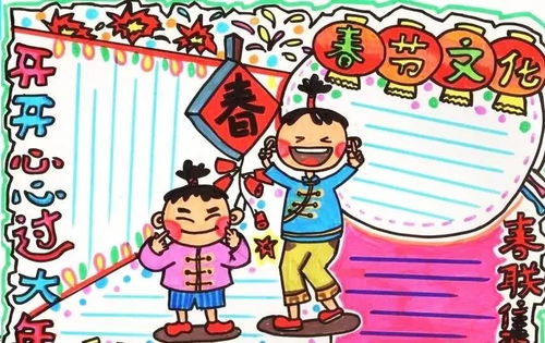 超实用春节手抄报合集,假期陪孩子动动手吧