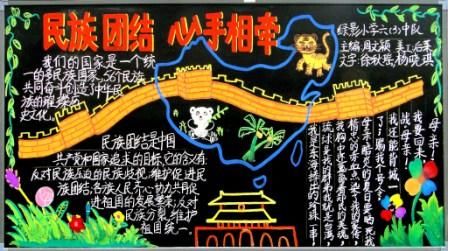 民族团结的黑板报设计民族团结的黑板报图片查字典板报网
