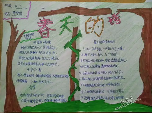 春天的诗手抄报资料