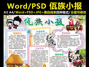 佤族小报56个民族手抄报少数民族电子小报