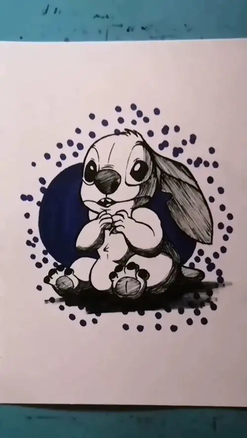 教你们画史迪仔,学不会,来打我
