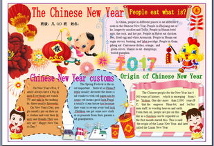 a4春节英语电子小报模板下载