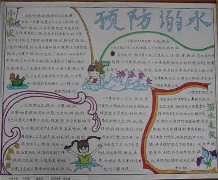 防溺水手抄报游泳