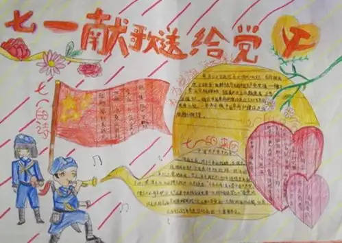 关于爱国建党的手抄报简单漂亮建党100周年手抄报简单又好看