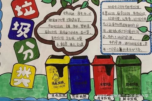 郑州市二七区苗圃小学开展垃圾分类,从我做起手抄报活动