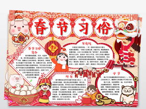 新年春节小报春节习俗小报传统节日习俗春节礼仪小报手抄报word模版图片素材worddoc模板下载15.31mb春节元旦手抄报大全节日手抄报