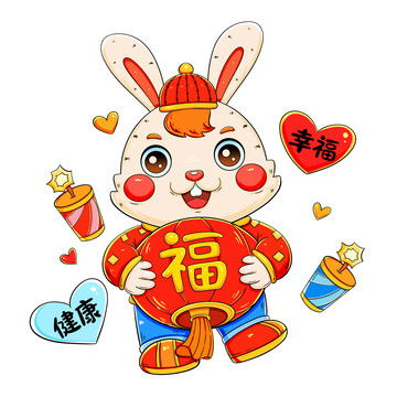 龙年新年春节卡通绿色醒狮龙