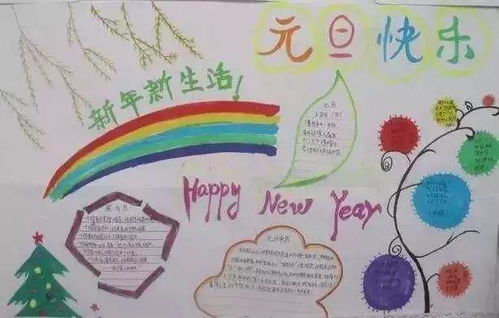 孩子一定用得上2022元旦手抄报模板素材好词好句好段