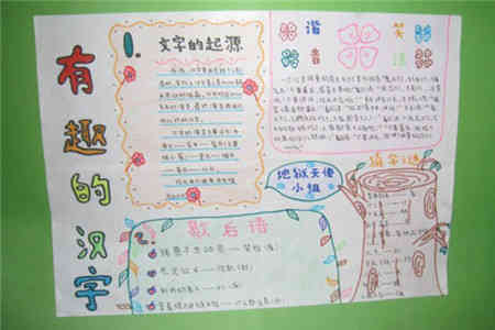 我爱汉字手抄报汉字的产生