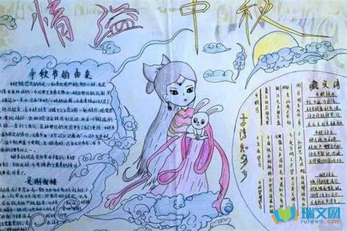初中中秋节手抄报图