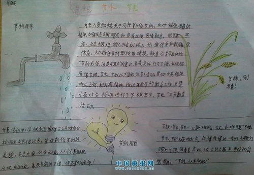 节水节粮节电的手抄报图片