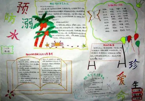 北京小学防溺水手抄报简单