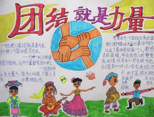 民族团结手抄报民族团结心连心
