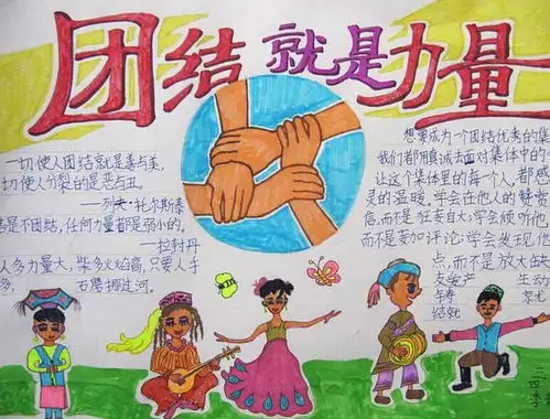 民族团结手抄报民族团结心连心