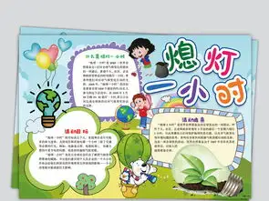 环保绿色熄灯一小时手抄报图片模板worddoc设计图下载保护环境手抄报大全编号19095350