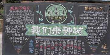 植树节黑板报设计图案大全