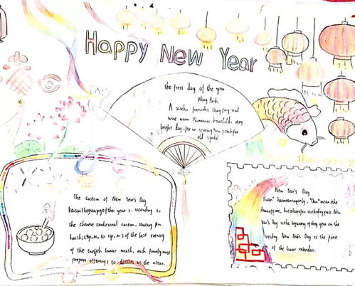 新年将至,一起欣赏newyear主题小学英语手抄报