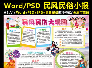 民俗民风大观园小报少数民族手抄报电子小报