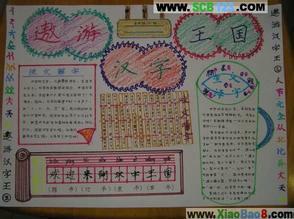 关于汉字的手抄报,拍照