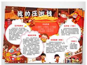 简约红色我的压岁钱电子小报狗年寒假欢度春节快乐中国年图片素材worddoc模板下载70.25mb春节元旦手抄报大全节日手抄报