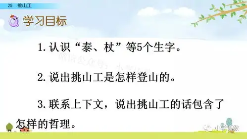 部编版四年级下册第25课挑山工图文讲解