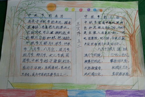 中秋节的来历手抄报图片