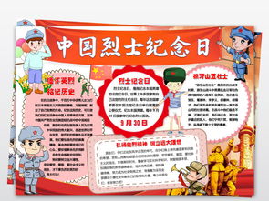 中国烈士纪念日寻找红色足迹之旅缅怀抗日抗战先烈英烈英雄电子小报手抄报图片素材worddoc模板下载7.07mb国庆节手抄报大全节日手抄报