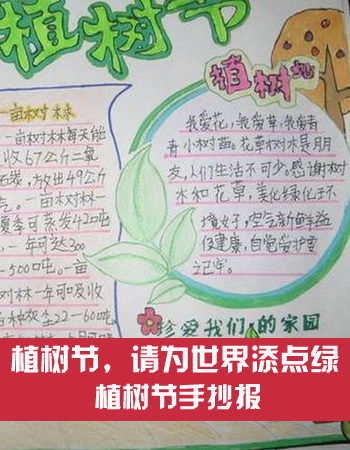 植树节手抄报图片资料小学生植树节手抄报