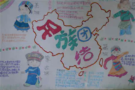 民族团结手抄报资料民族团结之花处处开