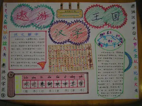 求学霸以遨游汉字王国为题做一张手抄报并里面加一篇自己写的作文关于自己对汉字的感受和收获