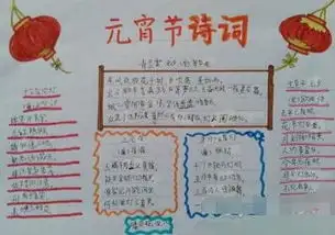 小学生元宵节手抄报图片元宵节诗词
